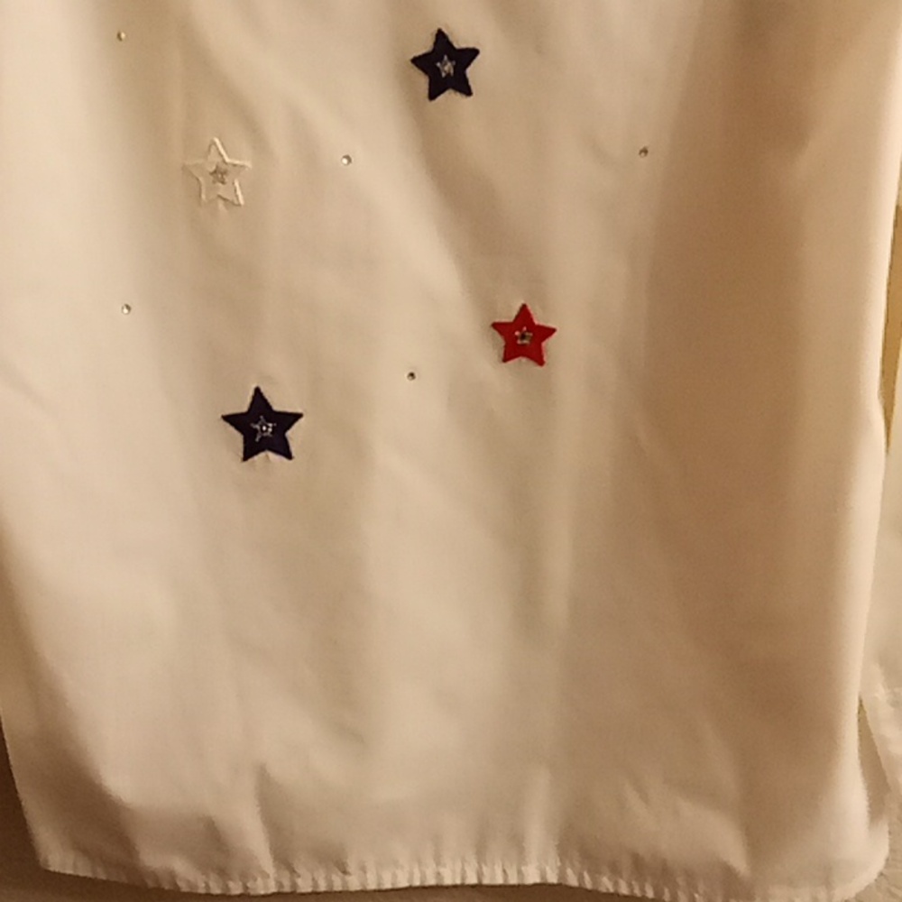 White Star Embellished Women Size PS Shirt HMBC X - Picture 5 of 13